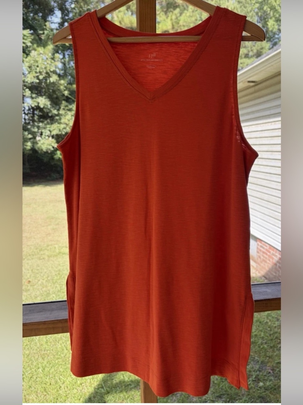 J.Jill Pima V-Neck Sleeveless Tunic Orange Size L